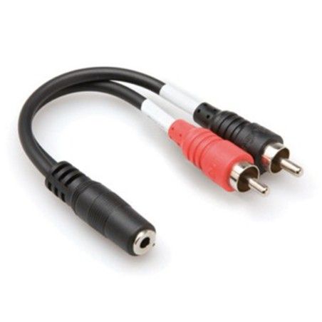 3.5 mm. TRS (F) - Dual RCA (M) Stereo Breakout Kablo (YMR-197) (Poşet ile satılır)